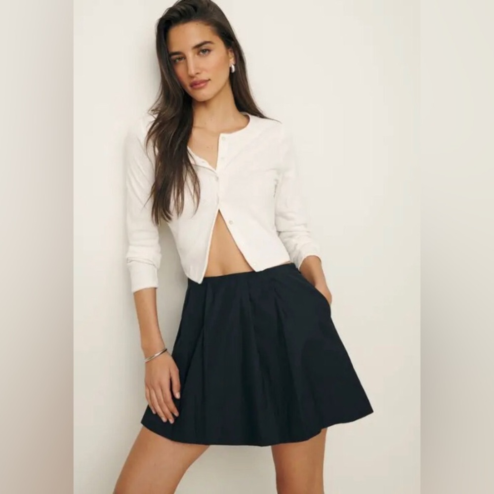 Reformation new with tags Leni Classic Black Women's Skirt organic cotton
